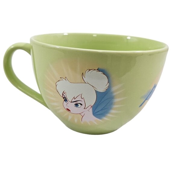 Disney Store Peter Pan Tinker Bell Oversized Green 20 Oz Ceramic Mug Cup - Picture 16 of 16